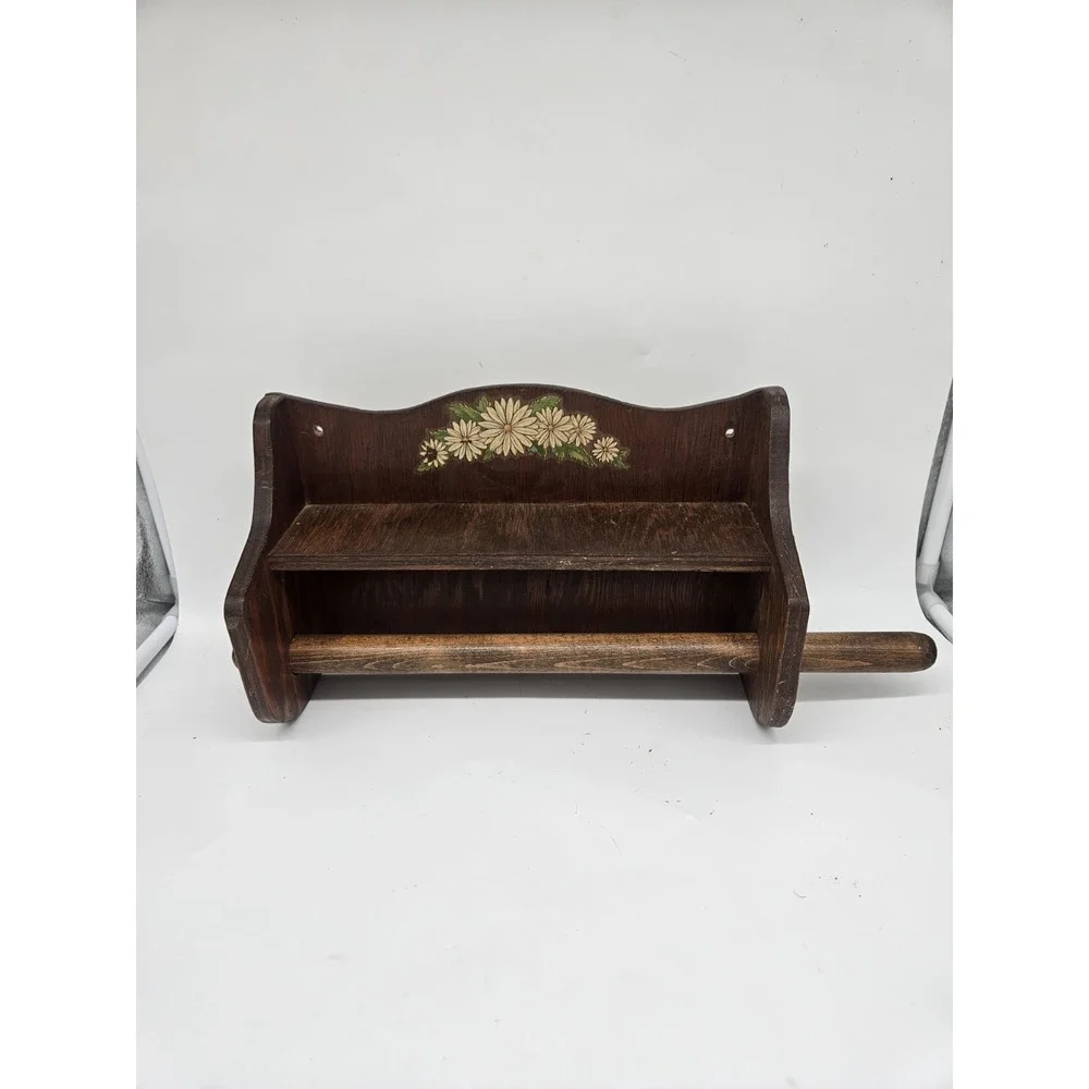 Vintage Cottagecore Wooden Shelf And Hand Towel Hanger Handmade